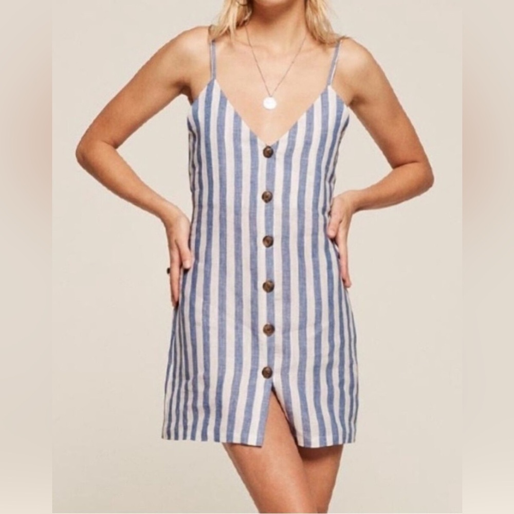 Reformation Kauai Striped Linen Mini
